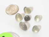 light grey cabochon cut round and oval 22.75 ct total weight for all