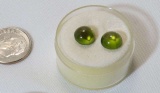 round cabochon cut 8mm light green spineles