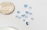 medium and light blue brilliant cut aquamarine gemstones 2.23cts total weight