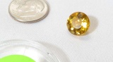 brilliant cut yellow gold beryl gemstone 9.9mm diameter 3.5ct