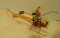 Cox gas powered plastic model helicopter with .010/.020 engine     Rough condition