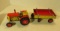 Tin Tractor and Trailer  - clockwork, 3 forward gears, hand brake, reverse - Made in Chez. In origin