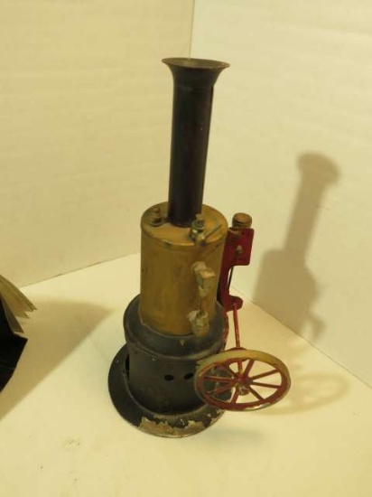 Vertical working model  steam engine model  10" tall 4" dia.