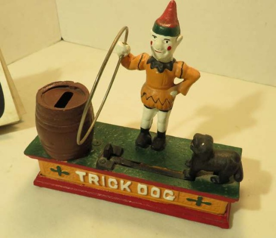 Cast iron "Trick Dog" bank by Classic Iron. Works great!