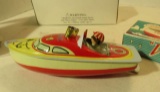Victoria Steam Powered Runabout Boat in original box - tin