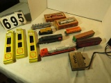 HO Scale Train Collection: 3 engines, 6 cars, Tyco controller, 3 boxes of track