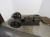 model steam engine on heavy steel platform