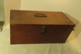 Vintage Homemade Wood Fishing Tackle Box with Lures and Tackle