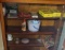 contents of 2 door oak kitchen cabinet