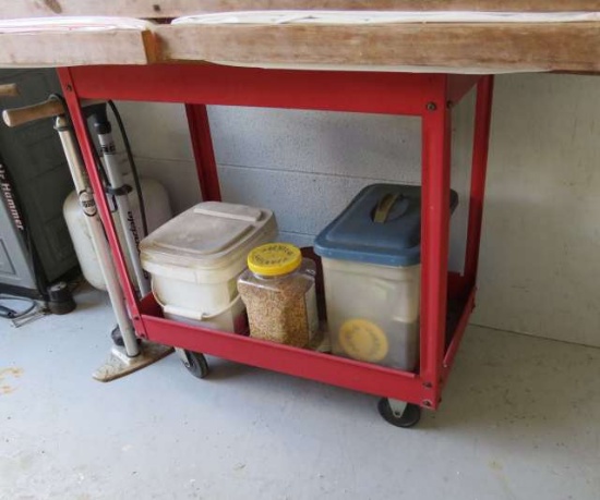 red rolling tool cart