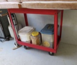 red rolling tool cart