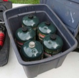 Coleman 1 lb. propane gas bottles full