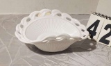 milk glass Fenton style bread basket