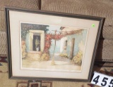 framed print of European well and entrance 20.5