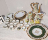 grouping of hand painted fine china