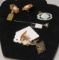 2 sets cuff links and 2 hat pins