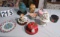 mixed lot décor dish, compotes, candle vase,