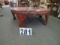 oriental style wood coffee table with glass top 36