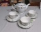 Lefton anniversary tea pot with 3 cups and 3 saucers