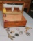mixed watches and wood jewelry box