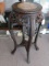 ornate carved plant stand faux marble top 11