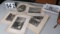 mixed old lithographs and drawings of Stetson University with metal magazine rack