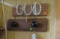 Repurposed coat rack, (1) made from horse shoes, (1) made from glass door nobs