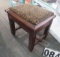 leopard cushion wood stool 15 x 16 x 14h