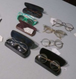 mixed collector eye glasses some gold framed and spectacles