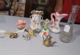 porcelain and brass figurines 10  pieces