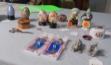 hand painted eggs, small figurines