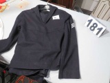 3 piece wool navy uniform pants and jacket plus white bell bottoms