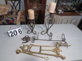 candle snuffer, brass easel wrought iron candle sticks wrought iron wall mount cup rack