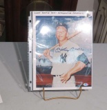 Mickey Mantle autographed picture with stand