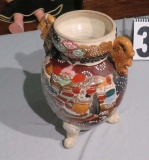 Victorian  satsuma legged pottery vase