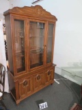 pecan finish China cabinet  50