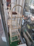 white wrought iron shelf with glass insert s   11 x 11 x 48