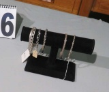 jewelry stand with 5 sterling bracelets