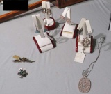 sterling jewelry  pieces with display stands