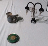 bracelet, earring set, charm and stand