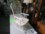 child's white rocking chair