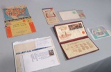 collection of stamps including 1st day issue and postcards