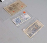 1000 mark, Greek 50 drachma, 500 Yen Japanese note