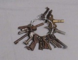 mixed keys for vintage locks, cabinets, clocks, and small doors group of 21