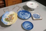 collector plates, and pedestal hand painted bowls