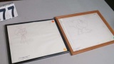 original Walt Disney production designs framed mickey mouse and framed goofy