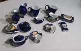 collection of 13 pieces of German Blue glassware