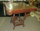 carved mahogany game table 30 x 30 x 32 h