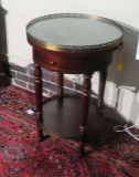 2 piece marble  top end table