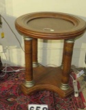 round wood lamp table